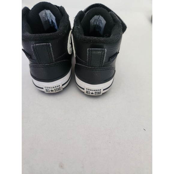 Converse All Star Leather High Top Black Infant Sneakers Shoes Size 9 - Picture 6 of 11